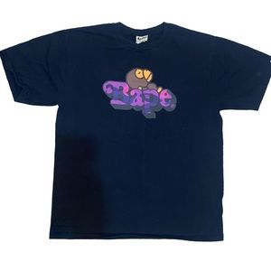 Bape Bathing Ape Black & Purple Camouflage Baby Milo Short Sleeve Tee Size XL